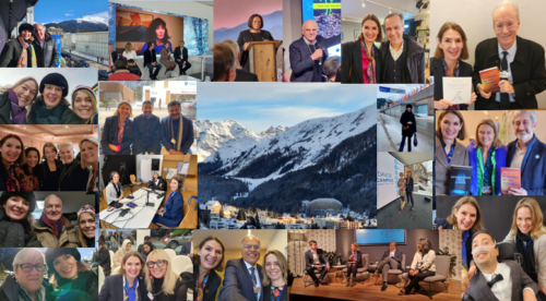 Collage from the World Economic Forum (WEF)’s annual meeting in Davos, Switzerland